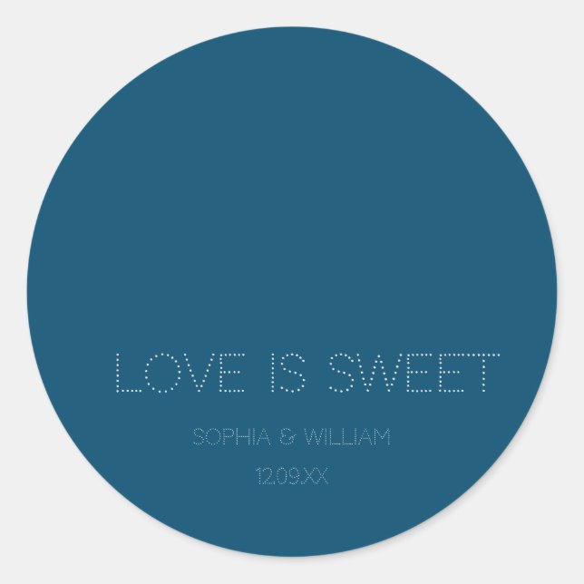 Simple Stylish navy  Classic Round Sticker (Front)