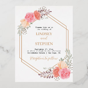 Simple Stylish Rose Wedding Invitation