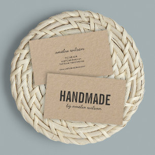 Simple Stylish Rustic Handmade Kraft Business Card