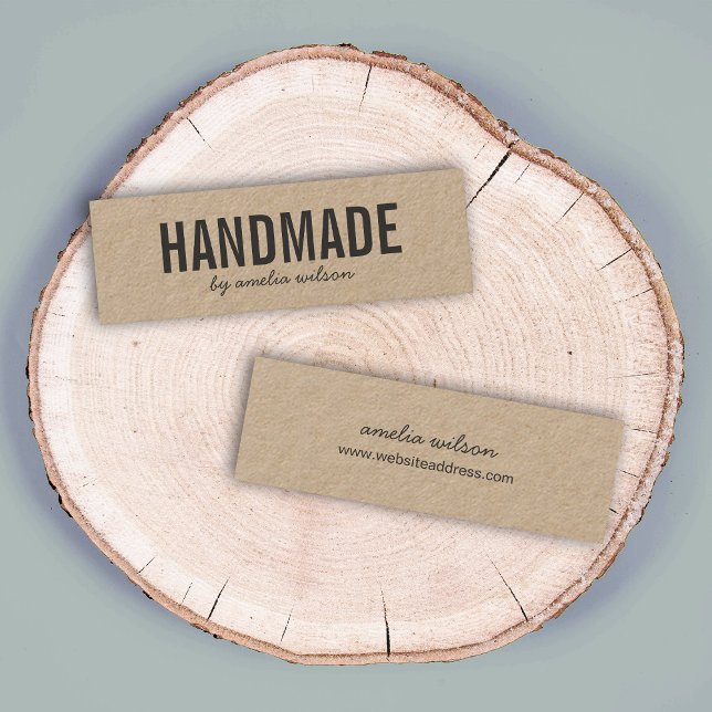 Simple Stylish Rustic Handmade Kraft Mini Business Card (Creator Uploaded)