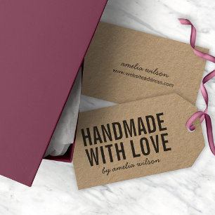 Simple Stylish Rustic Handmade with Love Kraft Gift Tags