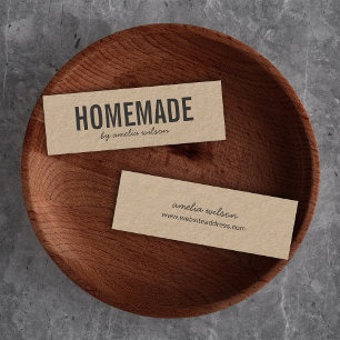 Simple Stylish Rustic Homemade Kraft Mini Business Card
