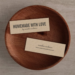 Simple Stylish Rustic Homemade with Love Kraft Mini Business Card