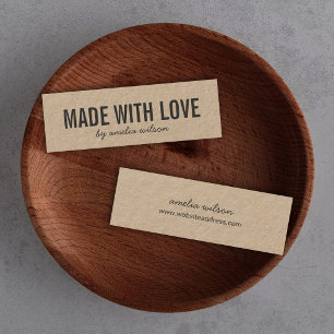 Simple Stylish Rustic Made with Love Kraft Mini Business Card