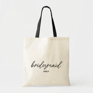 Simple Stylish Script Bridesmaid Personalised Name Tote Bag