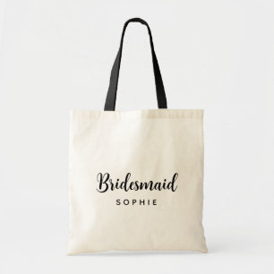 Simple Stylish Script Bridesmaid Personalized Name Tote Bag
