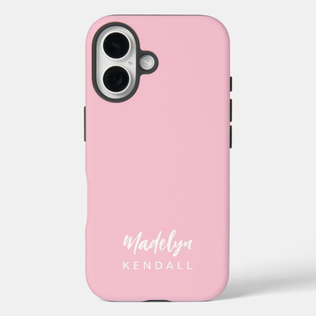 Simple Stylish Script Name Cotton Candy Pink Case-Mate iPhone Case (Back)