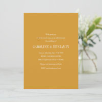 Simple Stylish Typography Elegant Ochre Wedding