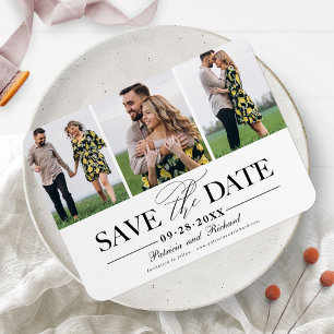 Simple Stylish Wedding Save The  Date 3 Photo Magnet