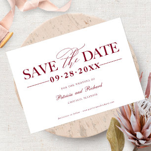 Simple Stylish Wedding Save The  Date Non Photo Invitation