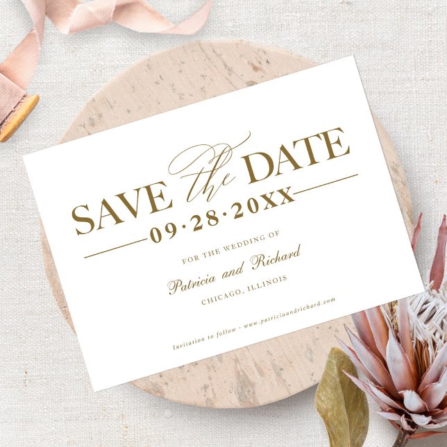 Simple Stylish Wedding Save The  Date Non Photo Invitation (Creator Uploaded)