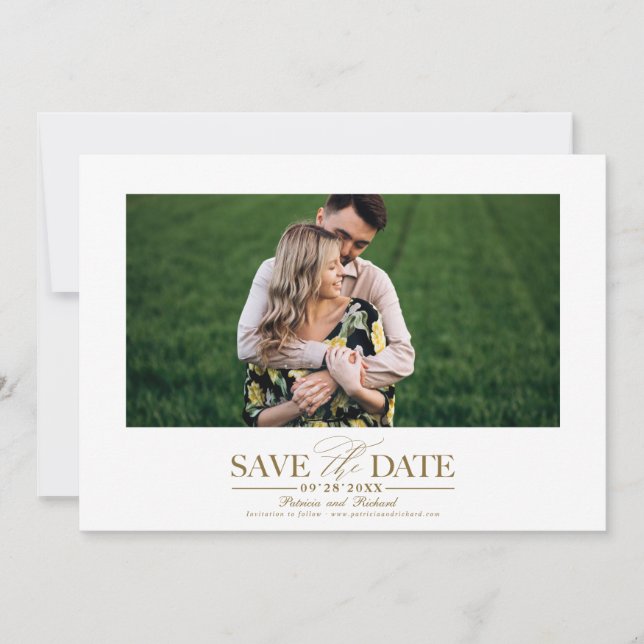 Simple Stylish Wedding Save The  Date Photo Invitation (Front)