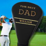 Simple Stylish Wood Texture Look DAD Name  Golf Head Cover<br><div class="desc">Can't miss that this one is for the BEST DAD -- a customised version with his Name for golfers in stylish black with DAD in a wood textured font. A special gift idea for him. Could also be a perfect holiday or retirement gift idea. if you need any design assistance...</div>
