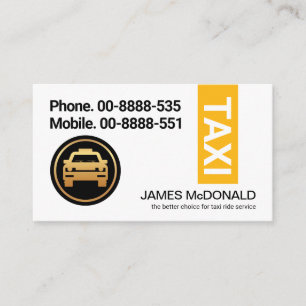 Simple Stylish Yellow Taxi Color Tab Business Card