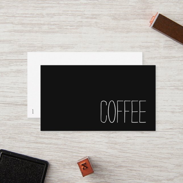 Simple Stymie Word Dark Loyalty Coffee Punch-Card Card (Front/Back In Situ)