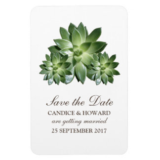 Simple Succulent Save the Date Flexi Magnet