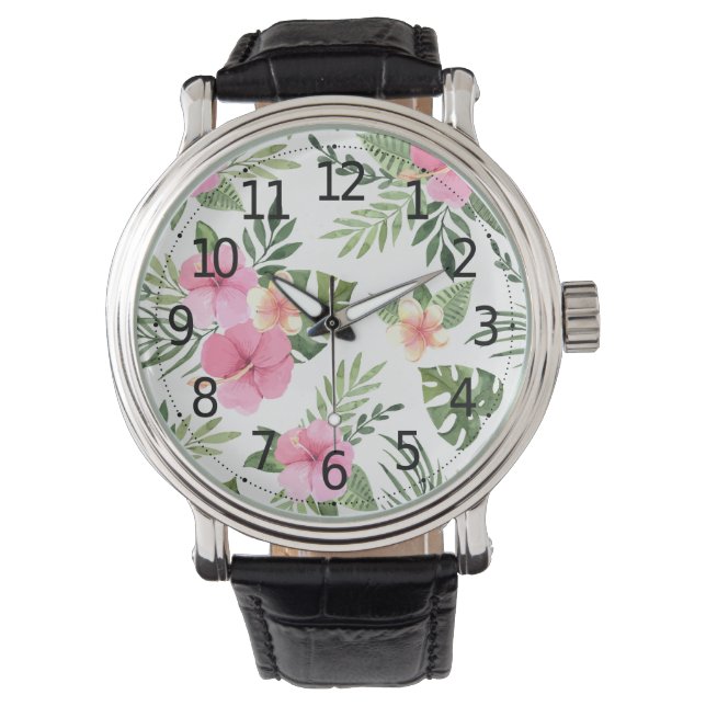 Simple Summer Tropical Floral | Men's Watch (Front)