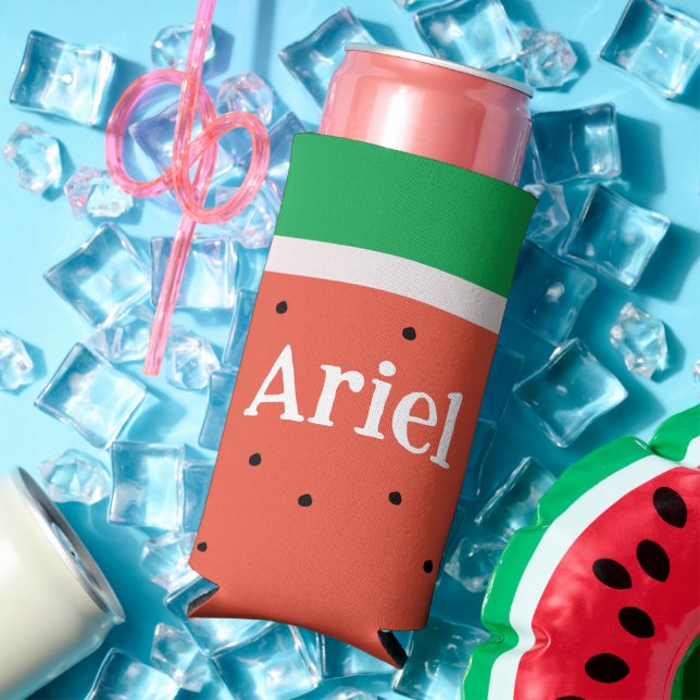 Simple Summer Watermelon (Pink) Slice Party Favour Seltzer Can Cooler (In Situ Summer)