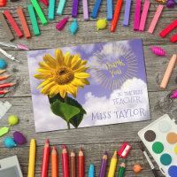 Simple Sunflower and Sunrays Thanks Rustic Teacher
