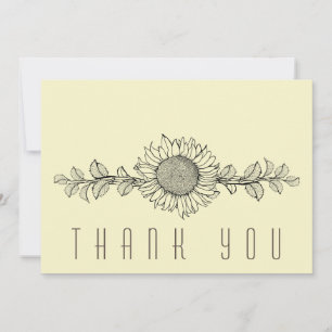 Simple Sunflower Celebration of Life Thank You Card
