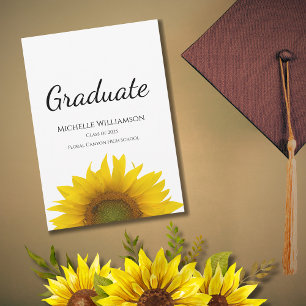 Simple Sunflower Class of 2025 Graduation   Announcement