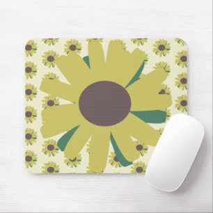 Simple Sunflower Flower Pattern Yellow  Mouse Pad