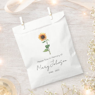 Simple Sunflower Seed packet Funeral Favour Bags