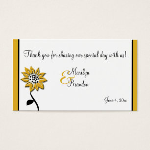 Simple Sunflower Wedding Favour Tag