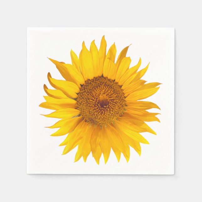 Simple Sunflower Wedding Napkin (Front)