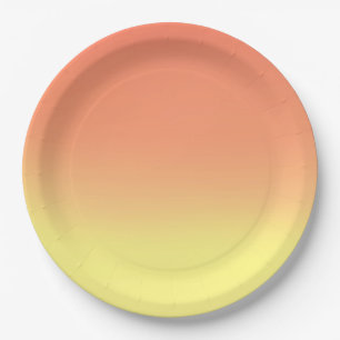 Simple Sunset Ombre Effect Orange Yellow Paper Plate