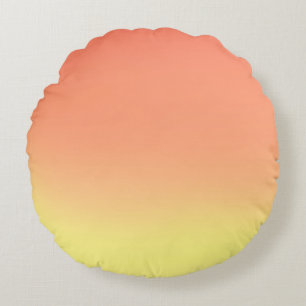 Simple Sunset Ombre Effect orange & yellow  Round Cushion