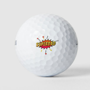 Simple Superdad Comic Retro Pop Art   Golf Balls
