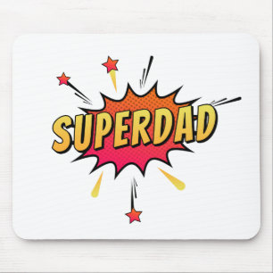Simple Superdad Comic Retro Pop Art   Mouse Pad