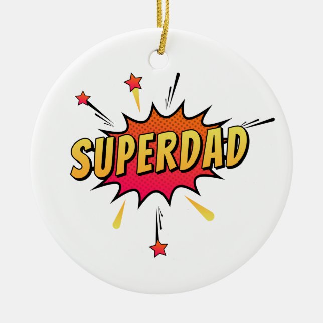 Simple Superdad Comic Retro Pop Art | Ornament (Front)