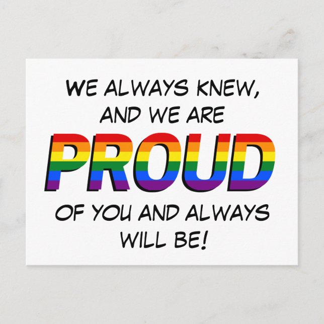 Simple Support for LGBTQ Rainbow Pride  Postcard (Front)