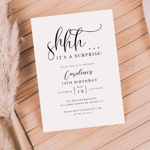 Simple Surprise Birthday Party  Invitation