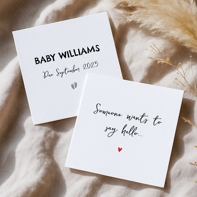 Simple Surprise Reveal Pregnancy Announcement Card (Creator Uploaded)