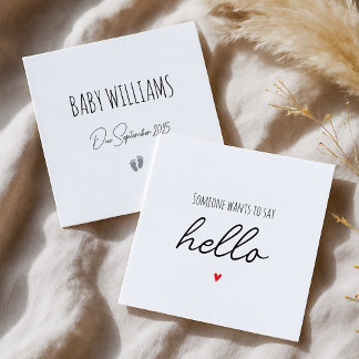 Simple Surprise Reveal Pregnancy Announcement Card