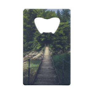 Simple suspension bridge over river Idrijca, Slove