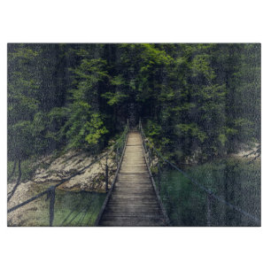 Simple suspension bridge river Idrijca, Slovenia Cutting Board