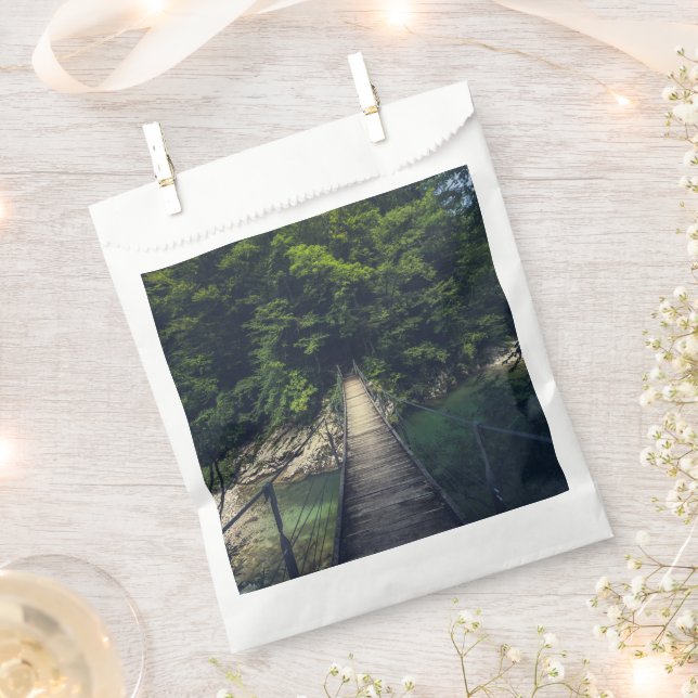 Simple suspension bridge river Idrijca, Slovenia Favour Bags (Clipped)