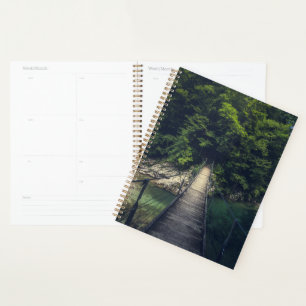 Simple suspension bridge river Idrijca, Slovenia Planner