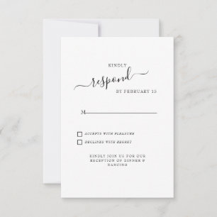 Simple Swash White Wedding RSVP