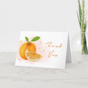 Simple Sweet Orange Citrus Baby Shower Thank You Card