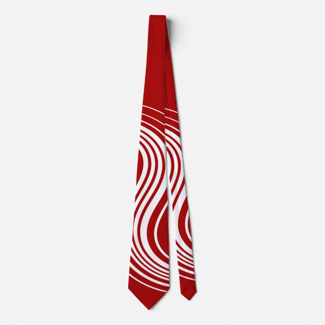 Simple Swirl in Red and White Tie (Front)