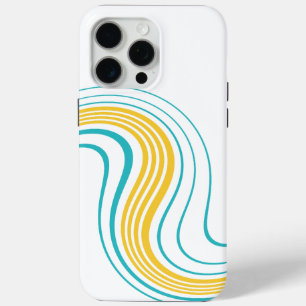 Simple Swirl - Turquoise and Yellow iPhone 15 Pro Max Case