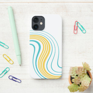 Simple Swirl - Turquoise and Yellow iPhone 12 Mini Case