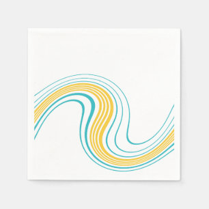 Simple Swirl - Turquoise and Yellow Napkin