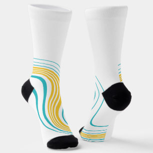 Simple Swirl - Turquoise and Yellow Socks