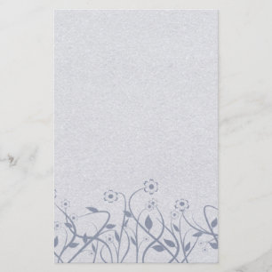 Simple Swirly Blue Floral Stationery